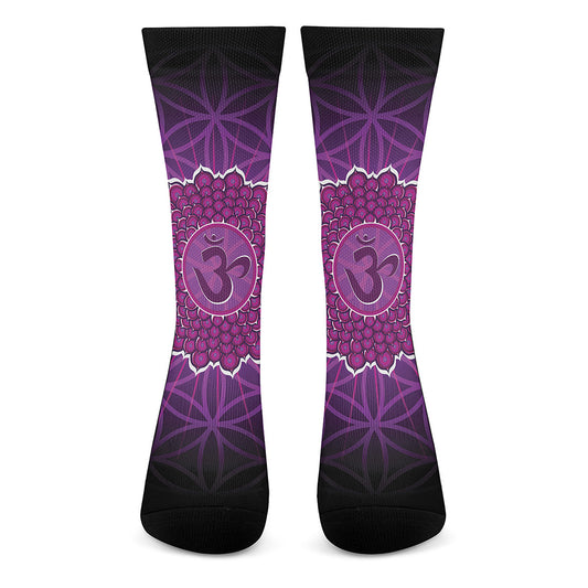 Sahasrara Chakra Spiritual Print Crew Socks