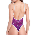 Sahasrara Chakra Spiritual Print High Cut One Piece Swimsuit
