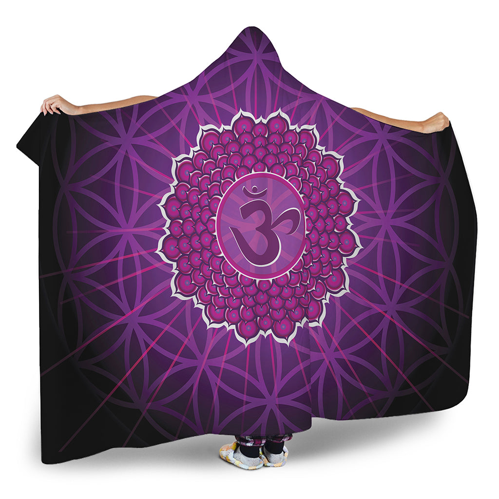 Sahasrara Chakra Spiritual Print Hooded Blanket