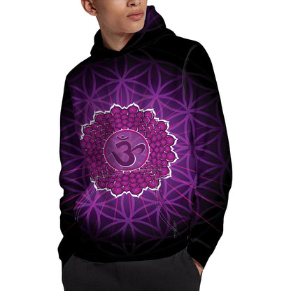Sahasrara Chakra Spiritual Print Pullover Hoodie