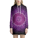 Sahasrara Chakra Spiritual Print Pullover Hoodie Dress