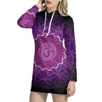 Sahasrara Chakra Spiritual Print Pullover Hoodie Dress