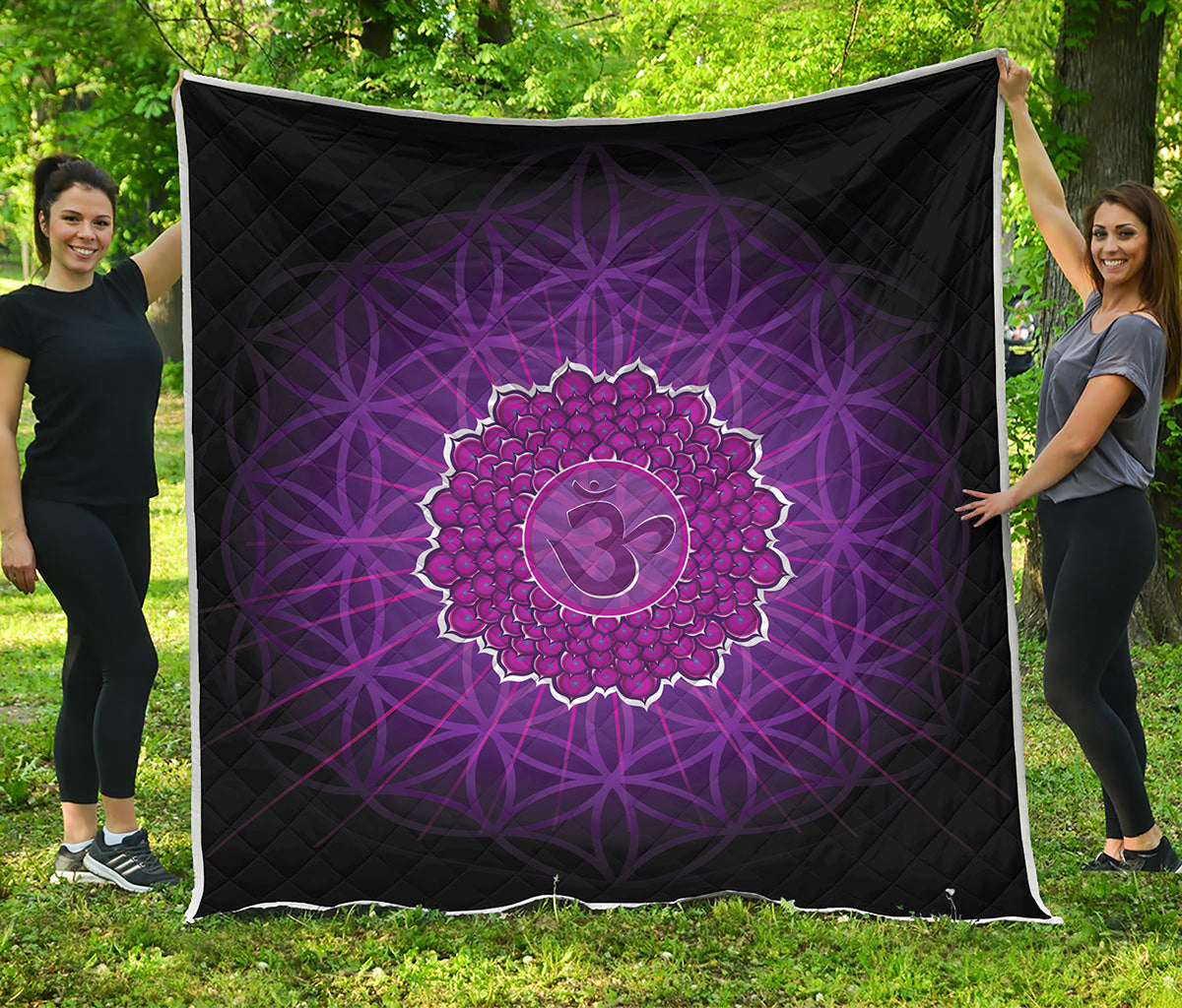 Sahasrara Chakra Spiritual Print Quilt