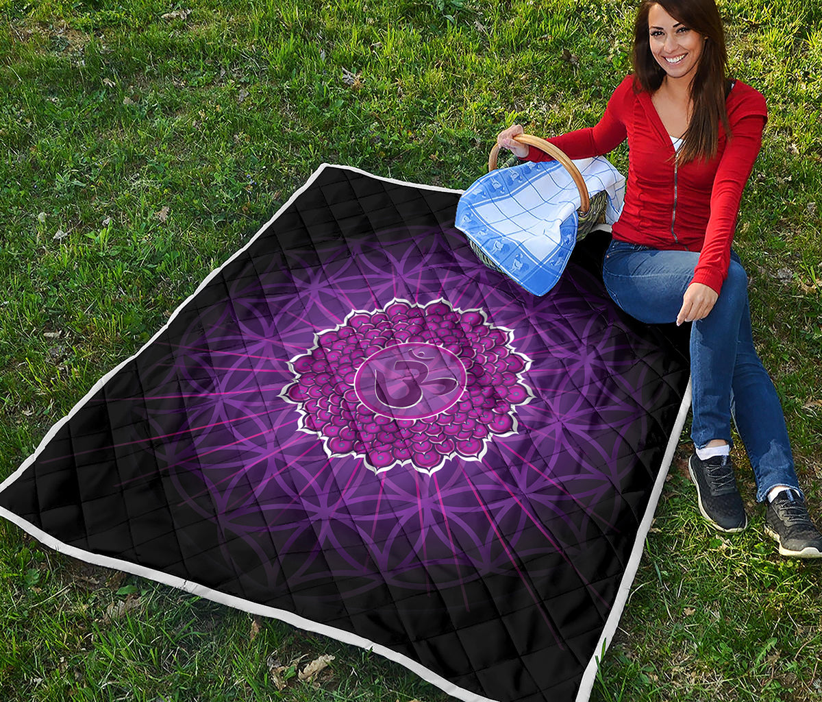 Sahasrara Chakra Spiritual Print Quilt