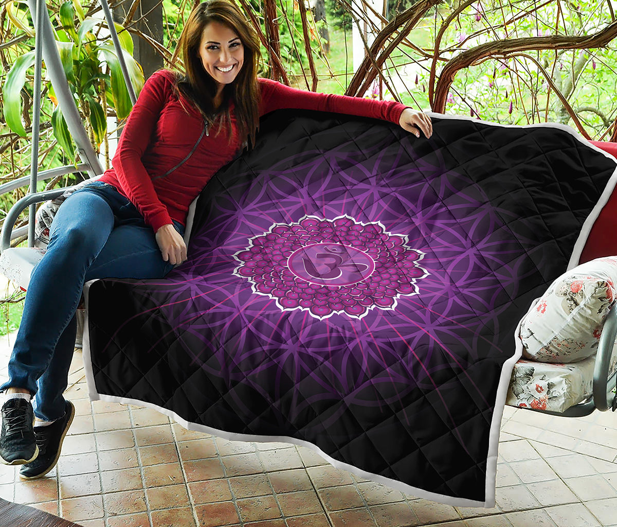 Sahasrara Chakra Spiritual Print Quilt