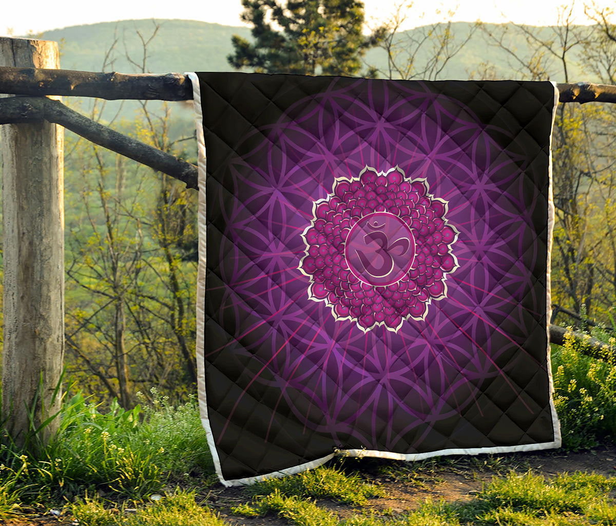 Sahasrara Chakra Spiritual Print Quilt