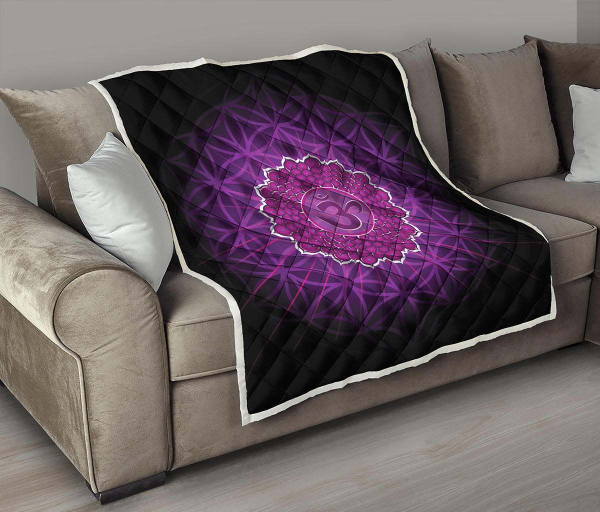 Sahasrara Chakra Spiritual Print Quilt