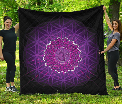 Sahasrara Chakra Spiritual Print Quilt