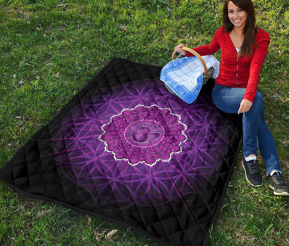 Sahasrara Chakra Spiritual Print Quilt