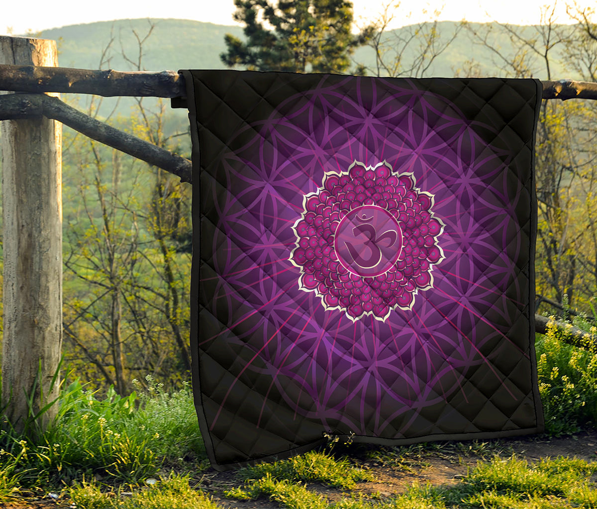 Sahasrara Chakra Spiritual Print Quilt