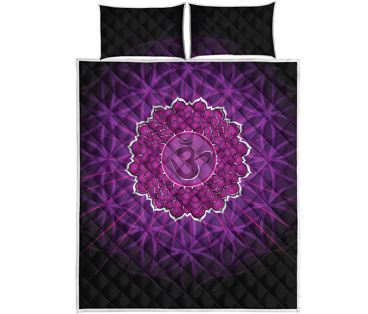 Sahasrara Chakra Spiritual Print Quilt Bed Set