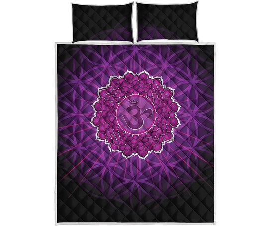 Sahasrara Chakra Spiritual Print Quilt Bed Set