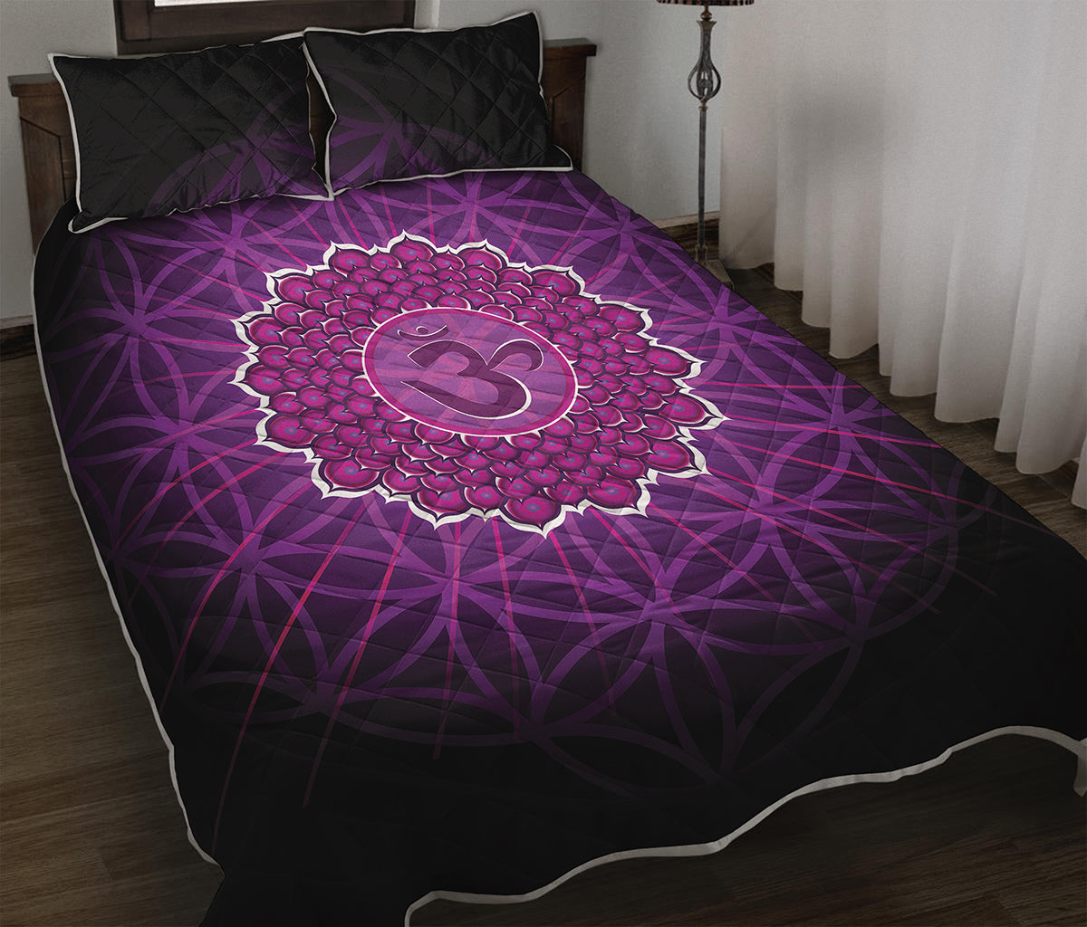 Sahasrara Chakra Spiritual Print Quilt Bed Set