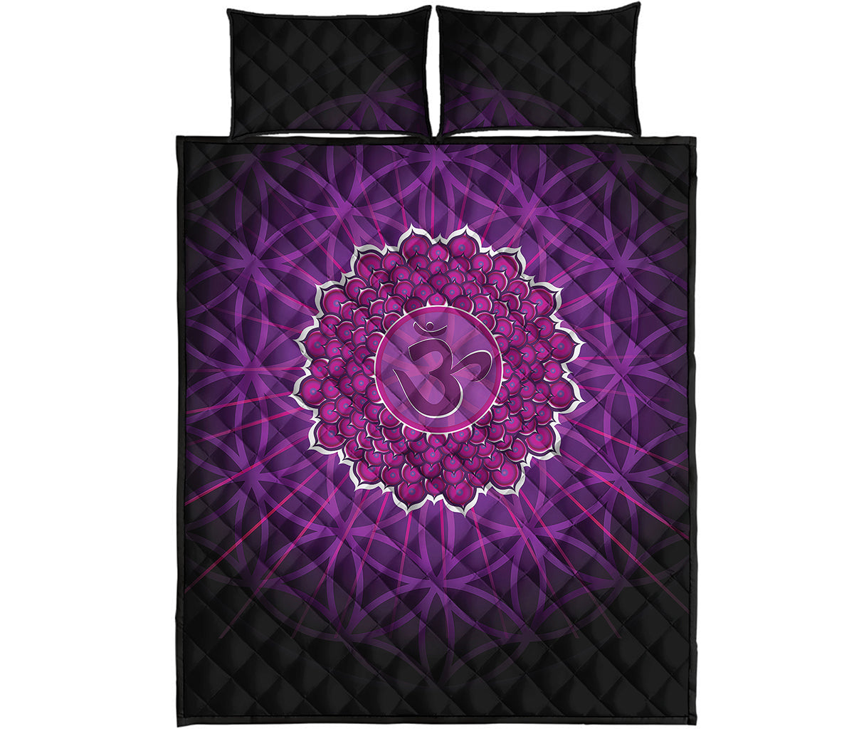 Sahasrara Chakra Spiritual Print Quilt Bed Set