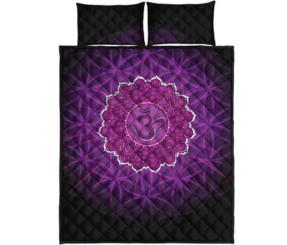 Sahasrara Chakra Spiritual Print Quilt Bed Set