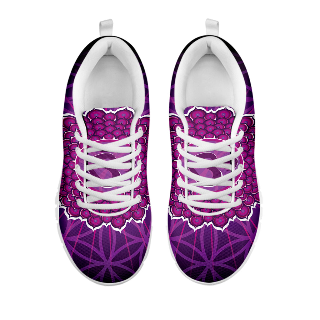 Sahasrara Chakra Spiritual Print White Sneakers