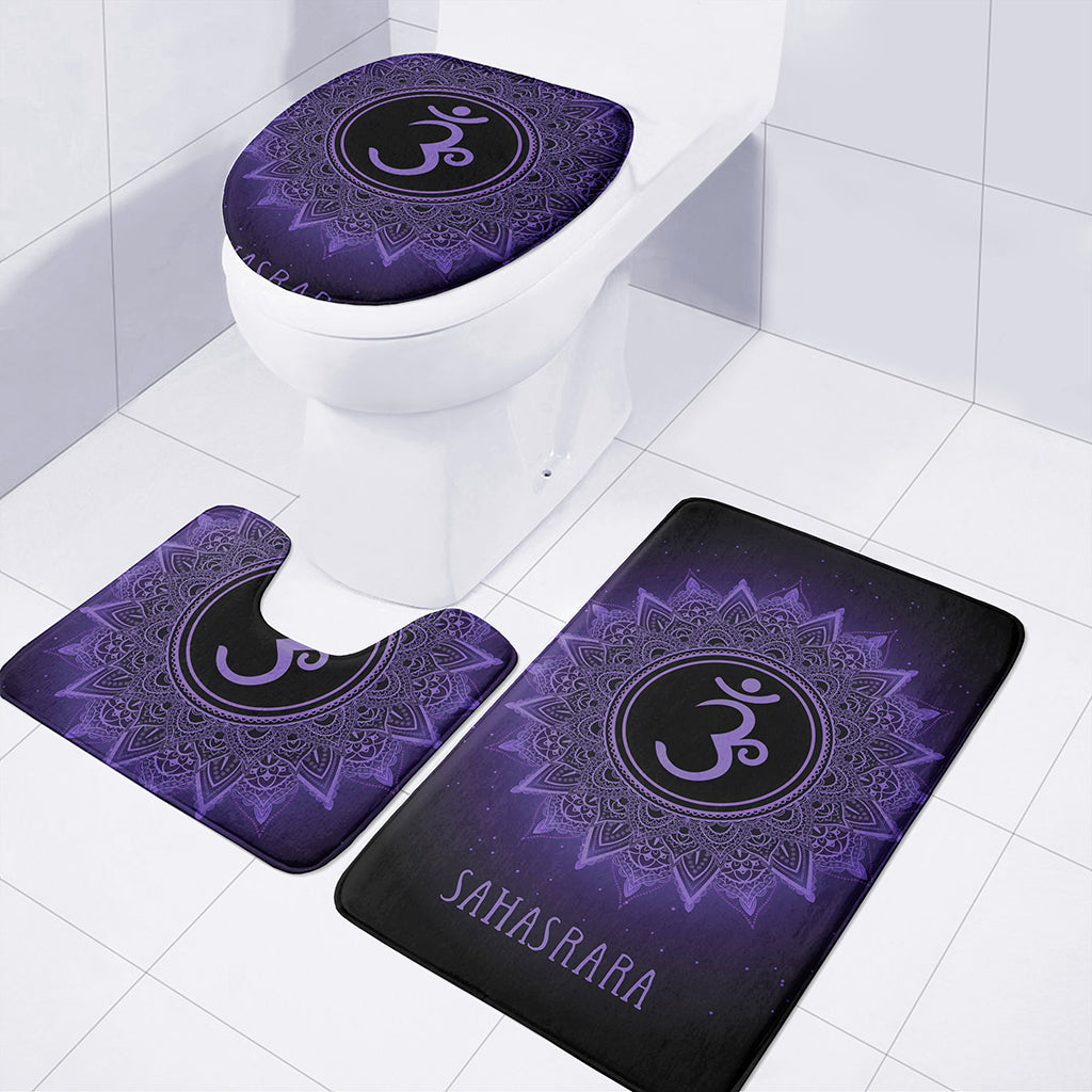 Sahasrara Chakra Symbol Print 3 Piece Bath Mat Set