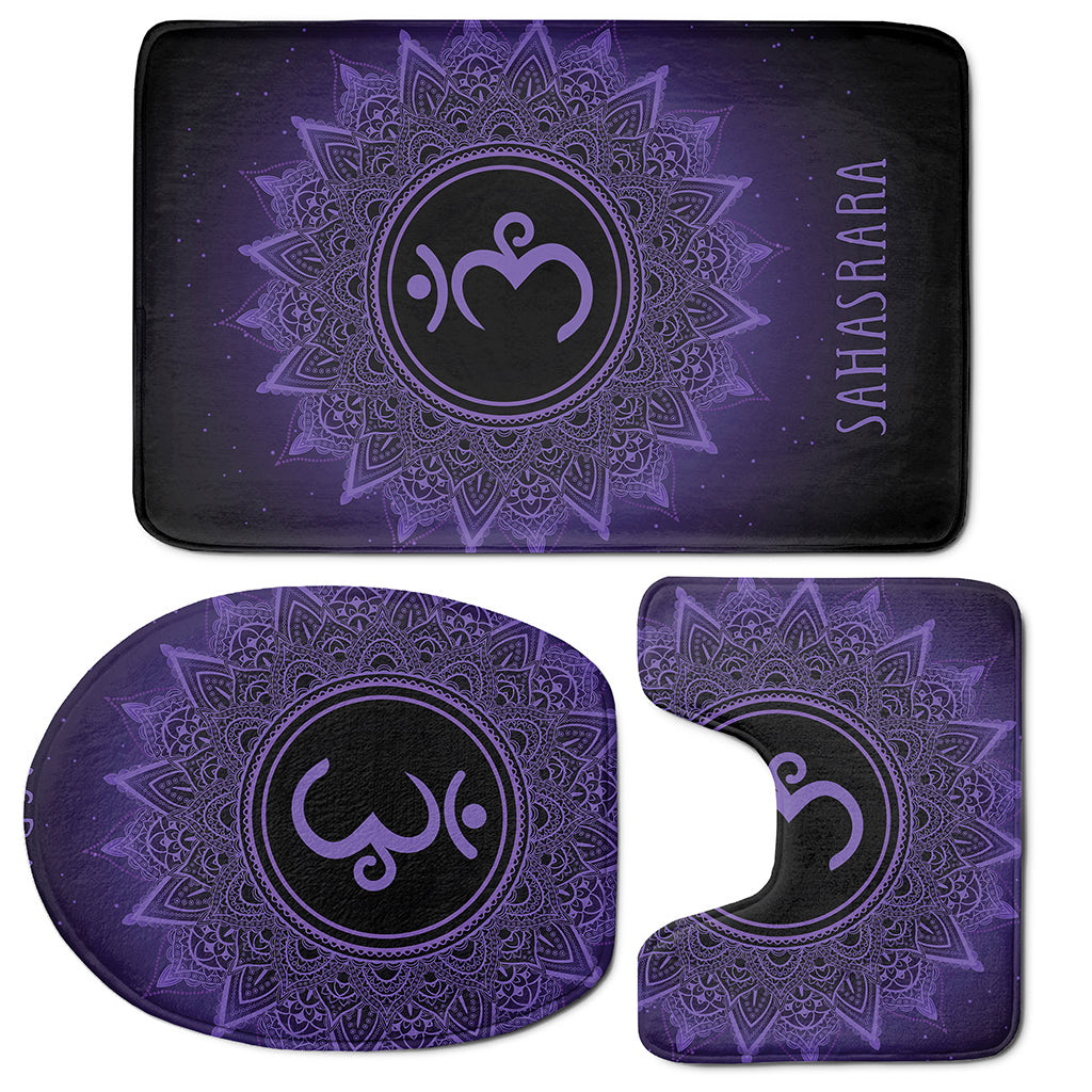 Sahasrara Chakra Symbol Print 3 Piece Bath Mat Set