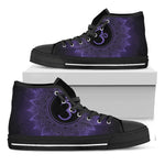 Sahasrara Chakra Symbol Print Black High Top Shoes