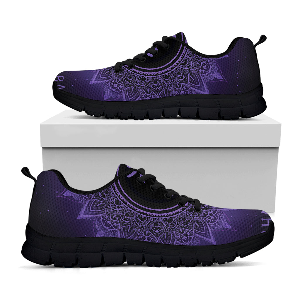 Sahasrara Chakra Symbol Print Black Sneakers