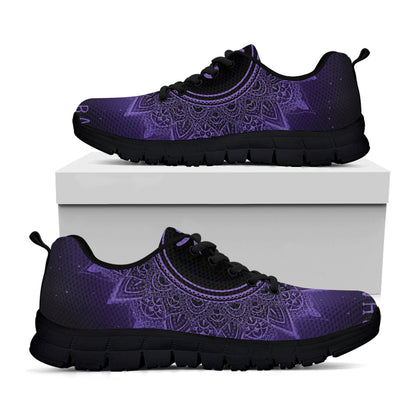 Sahasrara Chakra Symbol Print Black Sneakers