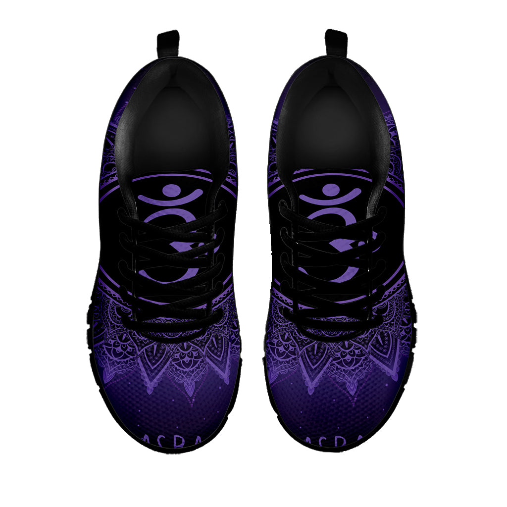 Sahasrara Chakra Symbol Print Black Sneakers