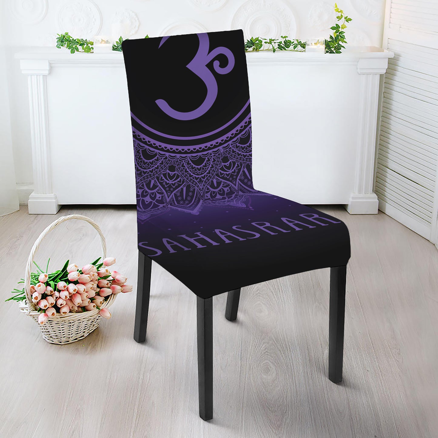 Sahasrara Chakra Symbol Print Dining Chair Slipcover