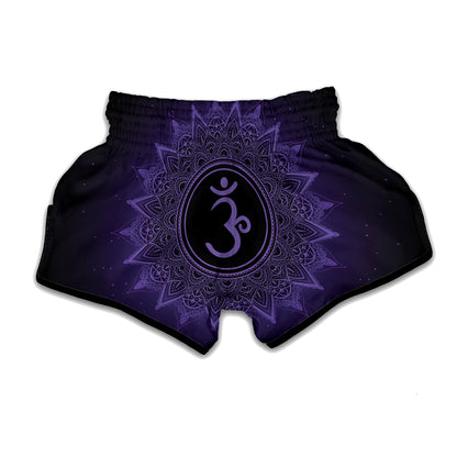 Sahasrara Chakra Symbol Print Muay Thai Boxing Shorts