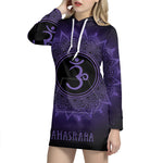 Sahasrara Chakra Symbol Print Pullover Hoodie Dress