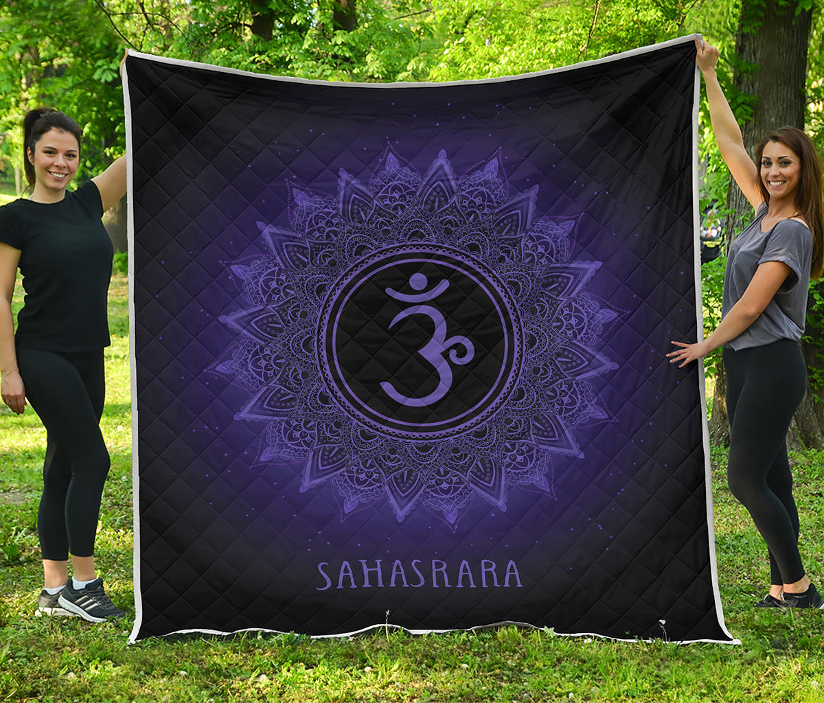 Sahasrara Chakra Symbol Print Quilt