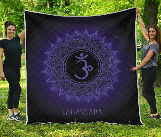 Sahasrara Chakra Symbol Print Quilt