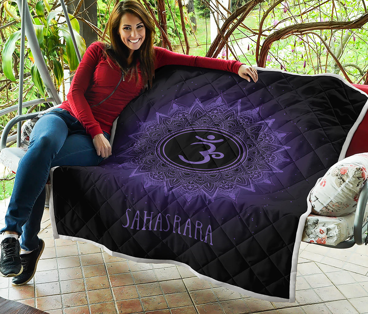 Sahasrara Chakra Symbol Print Quilt