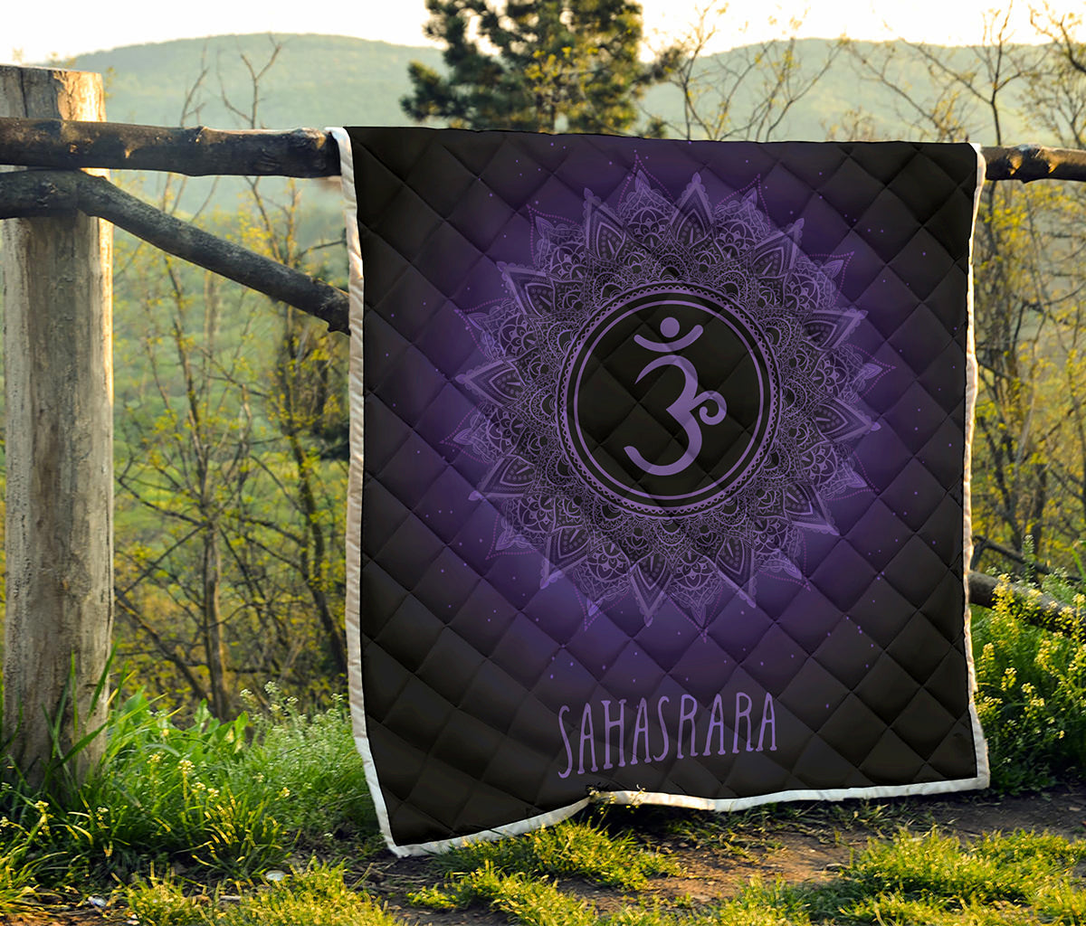 Sahasrara Chakra Symbol Print Quilt