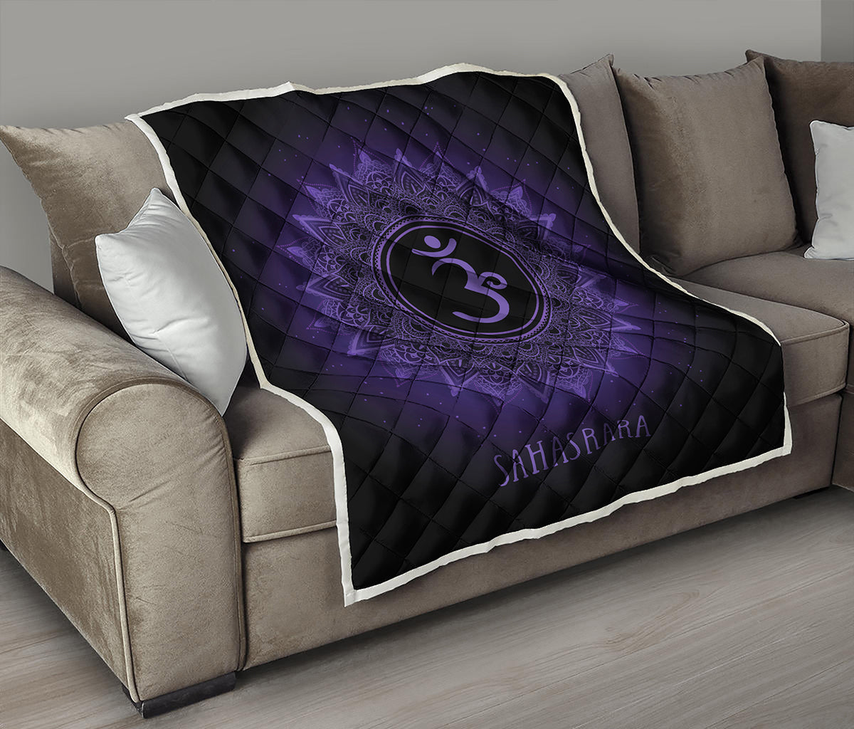 Sahasrara Chakra Symbol Print Quilt