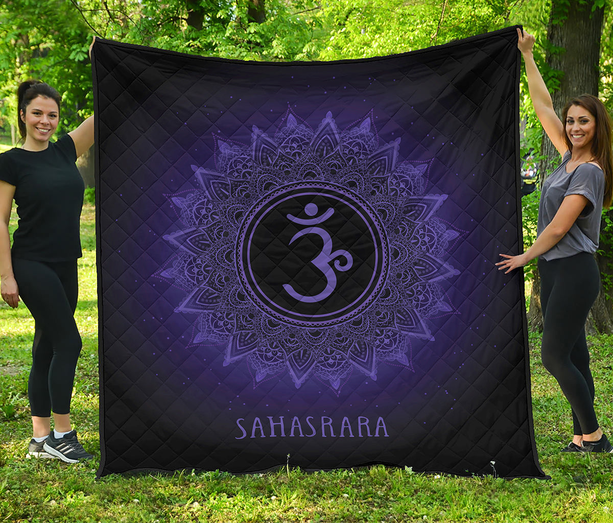 Sahasrara Chakra Symbol Print Quilt