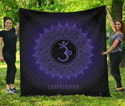 Sahasrara Chakra Symbol Print Quilt