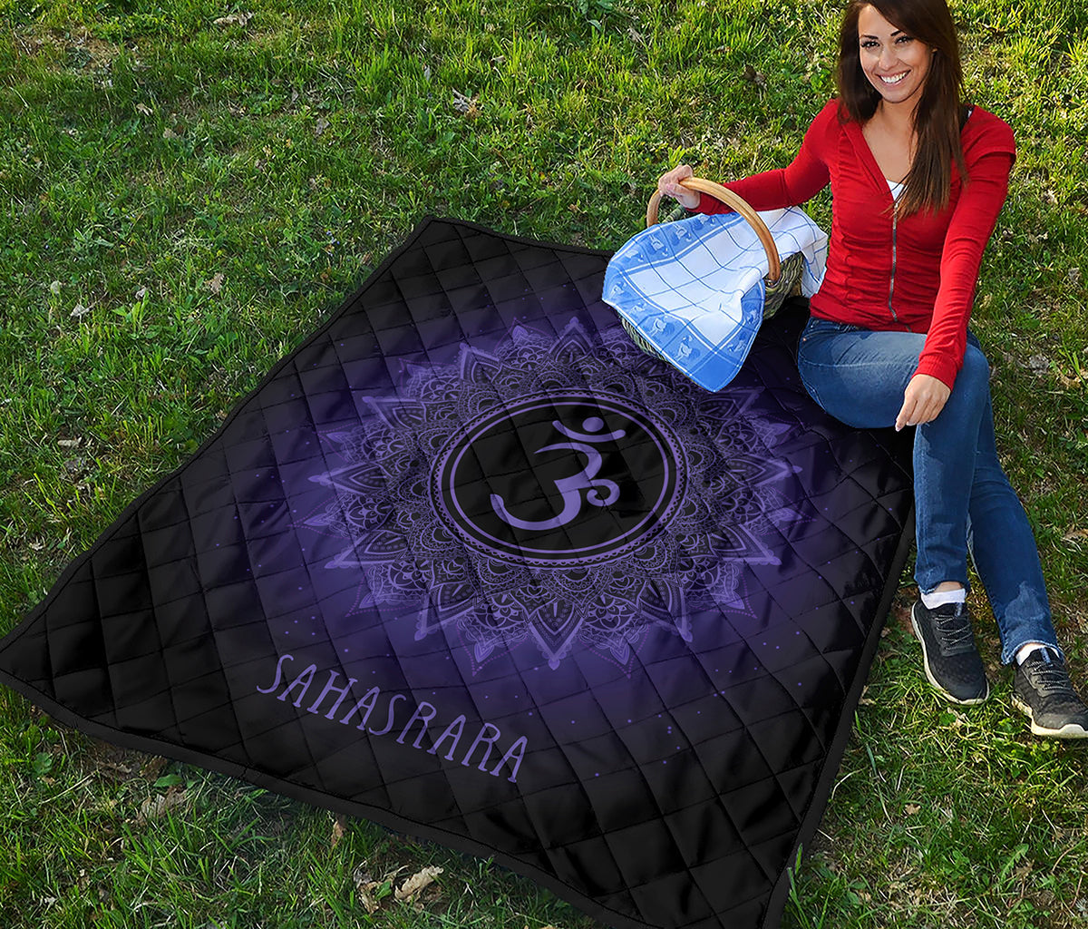Sahasrara Chakra Symbol Print Quilt