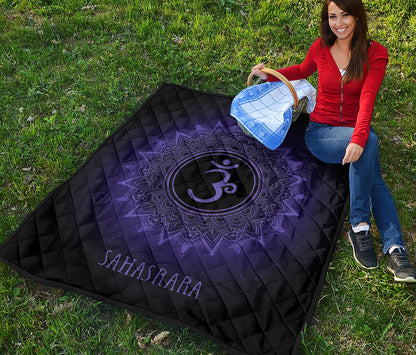 Sahasrara Chakra Symbol Print Quilt