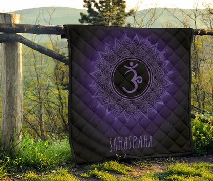 Sahasrara Chakra Symbol Print Quilt