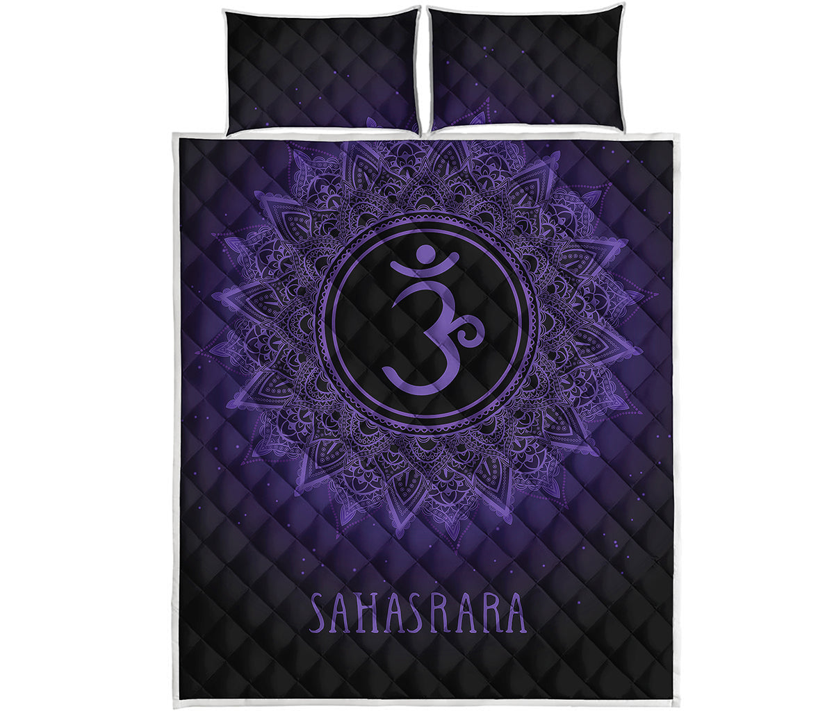 Sahasrara Chakra Symbol Print Quilt Bed Set