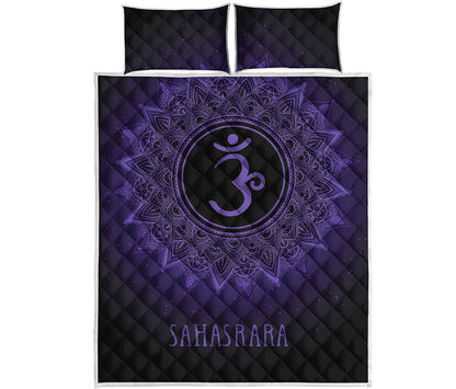 Sahasrara Chakra Symbol Print Quilt Bed Set