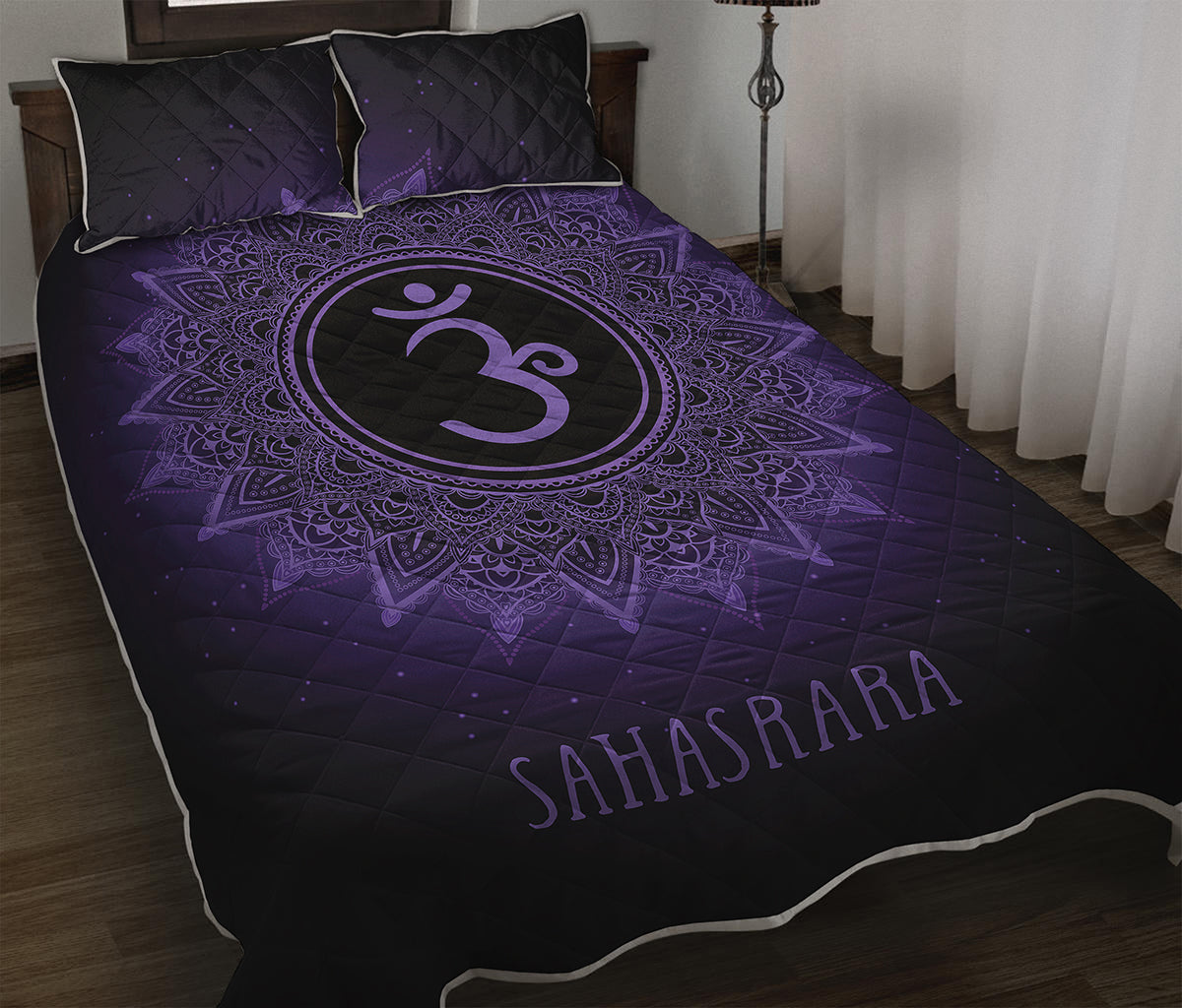 Sahasrara Chakra Symbol Print Quilt Bed Set