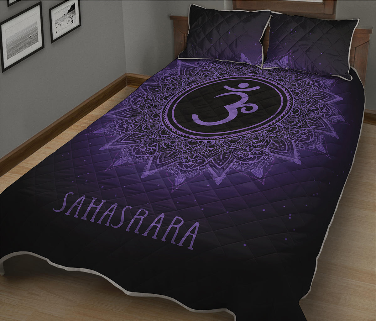 Sahasrara Chakra Symbol Print Quilt Bed Set