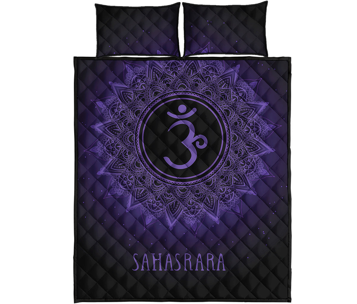 Sahasrara Chakra Symbol Print Quilt Bed Set