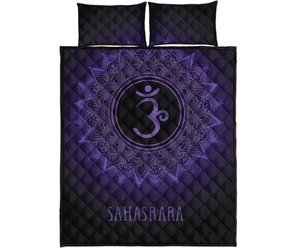 Sahasrara Chakra Symbol Print Quilt Bed Set
