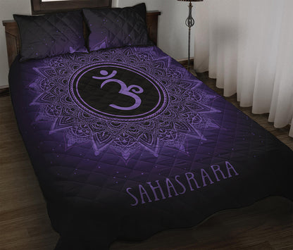 Sahasrara Chakra Symbol Print Quilt Bed Set