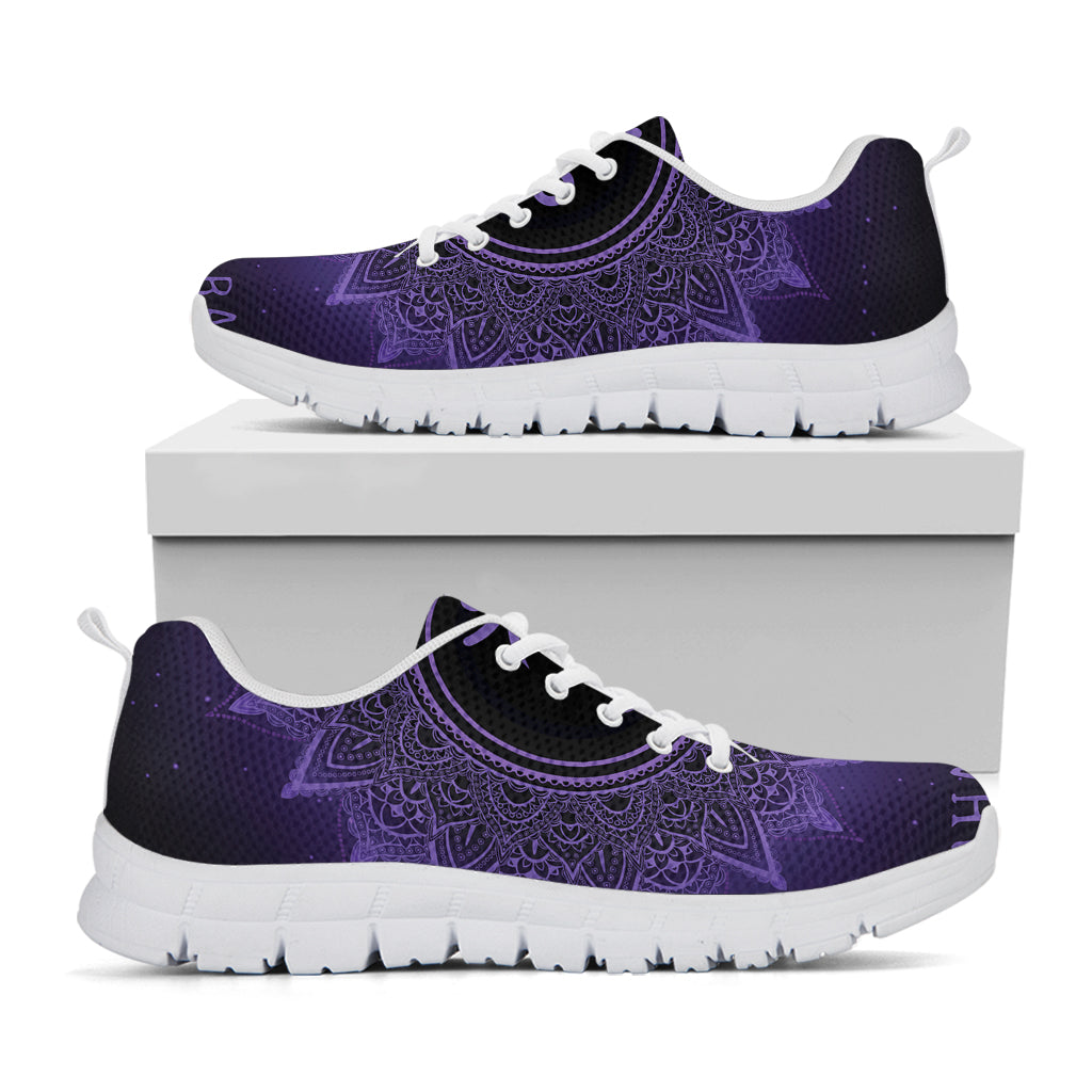 Sahasrara Chakra Symbol Print White Sneakers