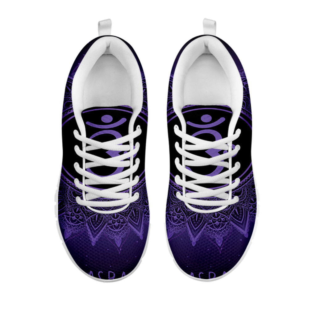 Sahasrara Chakra Symbol Print White Sneakers