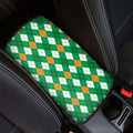 Saint Patrick's Day Argyle Pattern Print Car Center Console Cover