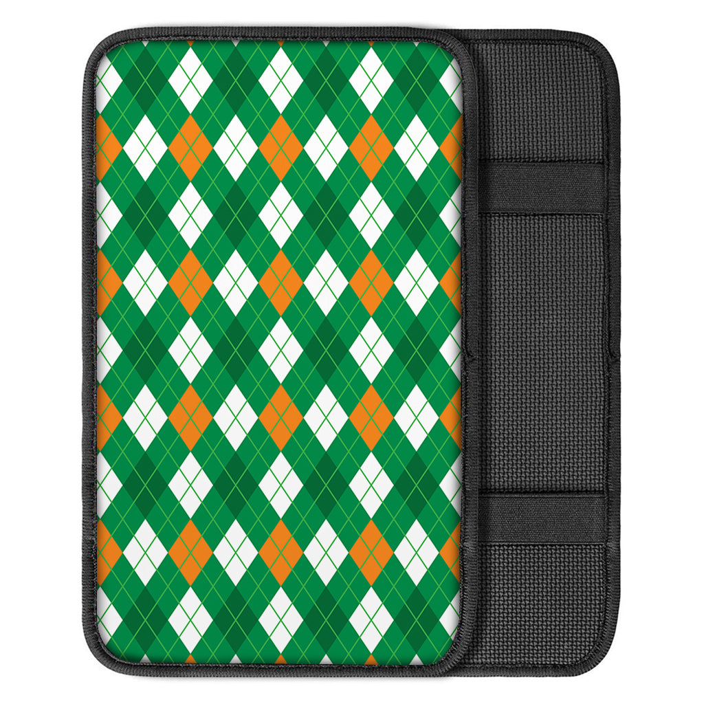Saint Patrick's Day Argyle Pattern Print Car Center Console Cover